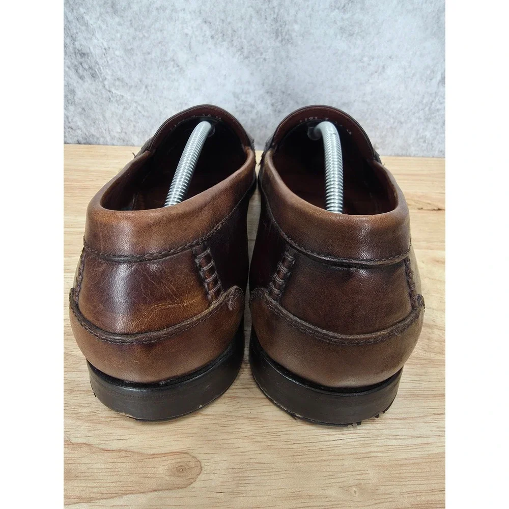 HS Trask Loafers Mens 14 M Brown Leather Tasseled Slip On Casual Shoes Brazil